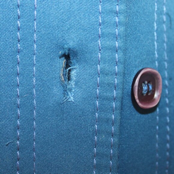 Vintage Forecaster of Boston Blue Trench Coat 1970's Minimalist Long Jacket M/L - Picture 9 of 11